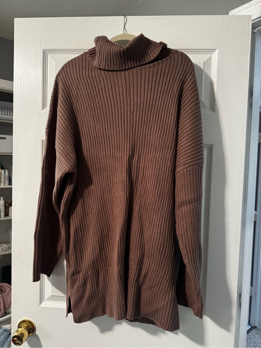 GLO jeans Ribbed Turtleneck Sweater - Chocolate Brown